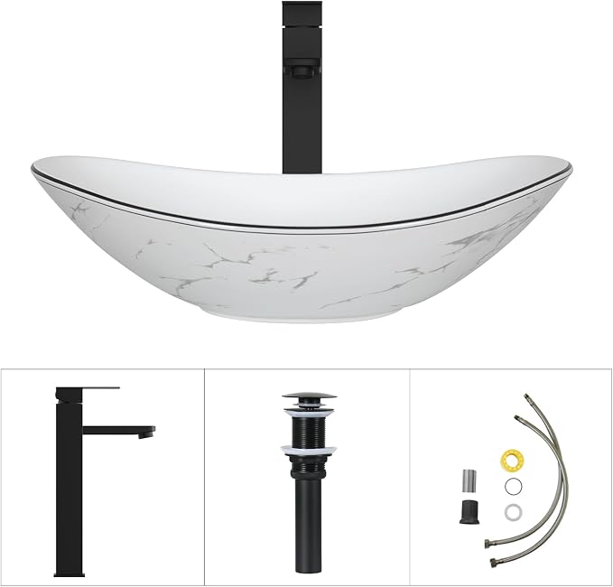 28'' Natural Color Bathroom Vanity, Rustic Fixture Standing Pedestal Cabinet with White Ceramic Boat Sink