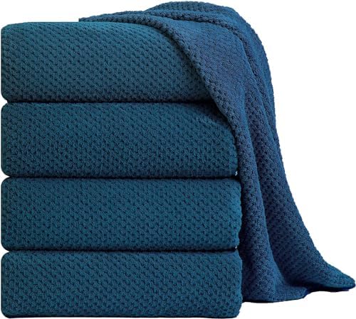 Extra Large Bath Towel Sheet Set 35x70 Inches, Oversized Bath Towels Set,Jumbo Large Microfiber - Quick Dry,Lightweight,Super Soft,Highly Absorbent Towel Set for Bathroom,Hotel,SPA,Pack of 4(Navy)