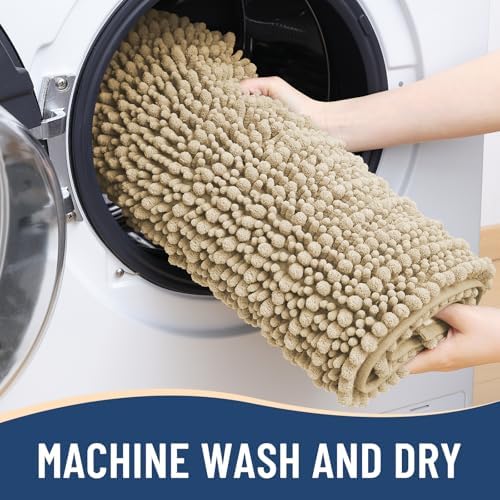 Arotive Bathroom Rugs Mat 40x24, Soft Absorbent Chenille Shaggy Bath Mat