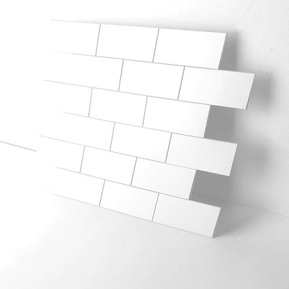 2026 New Upgrade Peel and Stick Backsplash Tile, Peel and Stick 11.34" X 11.57" Wall Tile for Kitchen, Bathroom, Fireplace, Laundry (Pure White, 1 Pack)