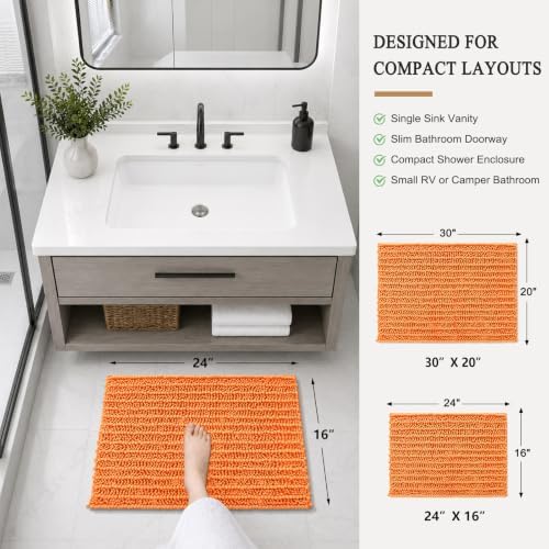 Arotive Bathroom Rugs Mat 24x16, Soft Absorbent Chenille Shaggy Bath Mat