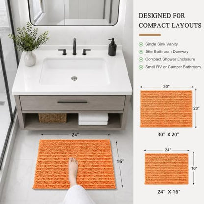 Arotive Bathroom Rugs Mat 24x16, Soft Absorbent Chenille Shaggy Bath Mat