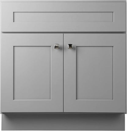Design House Brookings Bathroom Vanity, 30", Gray | Adjustable Hinges, Freestanding, Contemporary/Modern, Wood, Bath, 587089