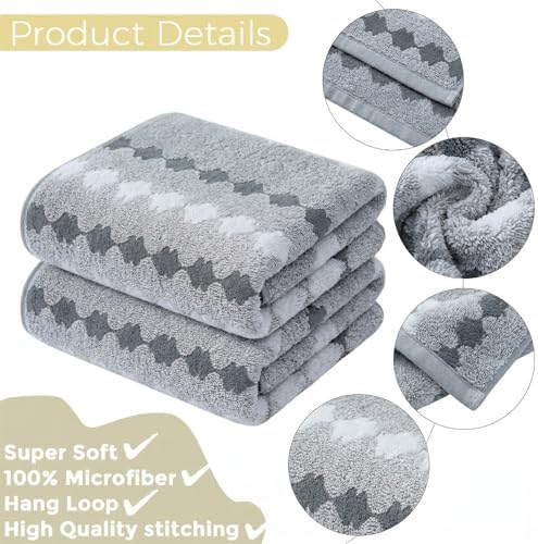 2-Pack Microfiber Bath Towels (27x54 Inches) - Ultra Soft & Quick Dry, 3X Absorbency, Lightweight for Gym, Yoga, Travel & Spa - Perfect for Home, Fitness & Post-Workout