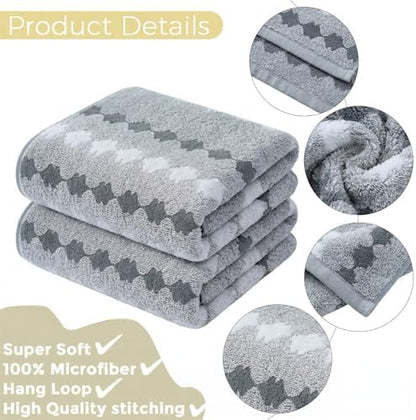 2-Pack Microfiber Bath Towels (27x54 Inches) - Ultra Soft & Quick Dry, 3X Absorbency, Lightweight for Gym, Yoga, Travel & Spa - Perfect for Home, Fitness & Post-Workout