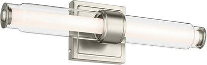 Kichler Laurene LED Bath Bar Light, Brushed Nickel | Linear vanity light with clear glass for mirrors and vanities (18.5" x 5"), 55237NILED
