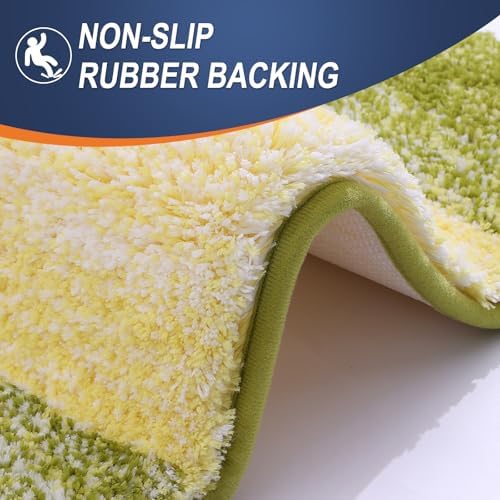 OLANLY Micorfiber Bathroom Rug Set 2 Piece, 30"x20"+24"x16"