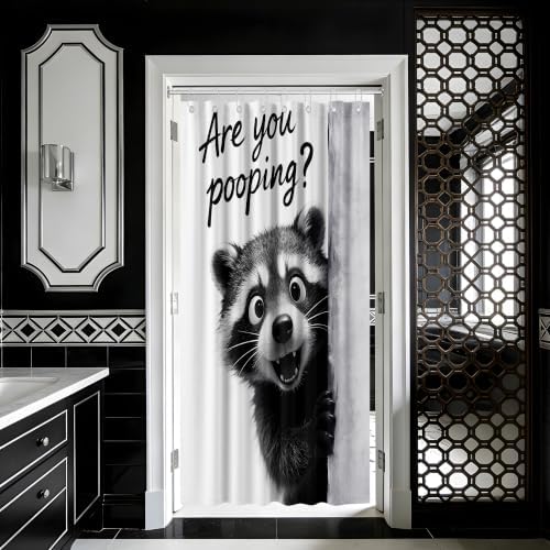 Small Stall Shower Curtain Rv Cute Raccoon, 48 x 72 Inchs