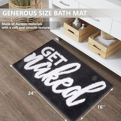 KOEXM Get Naked Bath Mat Cute Bathroom Rugs 16" x 24" Non-Slip Shower Rugs