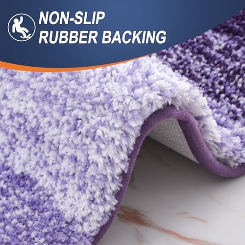 OLANLY Luxury Toilet Rugs U-Shaped 24x20, Soft Absorbent Microfiber Mat