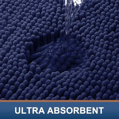 Smiry Bathroom Rugs 30X18, Luxury Chenille Extra Soft Absorbent Bath Mat