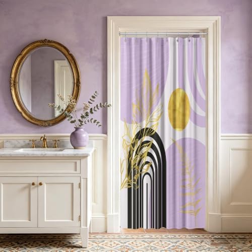 Light Purple Stall Shower Curtain, 48X72 in Narrow Small, Mid Century