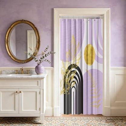 Light Purple Stall Shower Curtain, 48X72 in Narrow Small, Mid Century