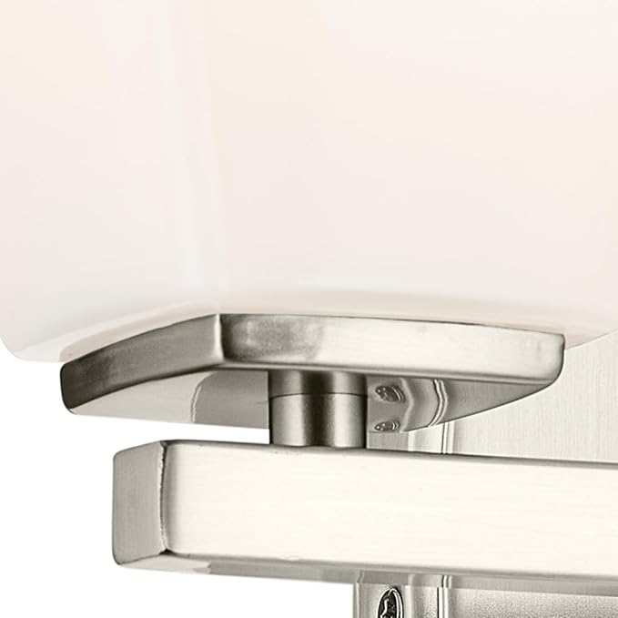 Kichler Marant 14.25" 2-Light Vanity Light with Opal Glass in Brushed Nickel, for Bathroom, Powder Room, Over a Mirror, (14.25" W x 9.5" H), 55215NI