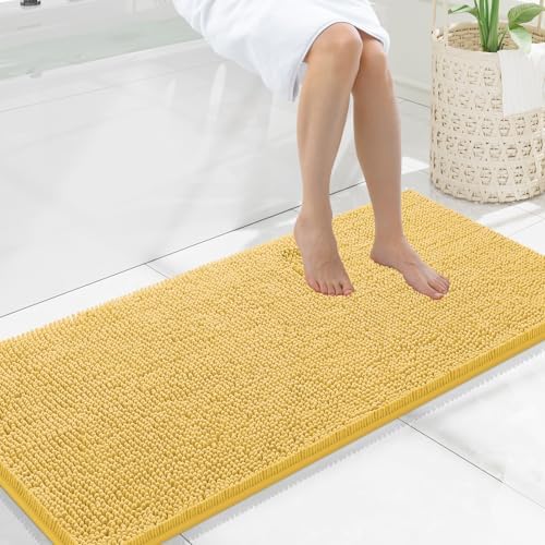 Smiry Bathroom Rugs 47X20, Luxury Chenille Extra Soft Absorbent Bath Mat