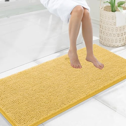 Smiry Bathroom Rugs 47X20, Luxury Chenille Extra Soft Absorbent Bath Mat