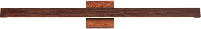 Bathroom Vanity Light 32 Inch, 26W Dimmable 5CCT LED Bathroom Light Fixture Over Mirror Brown Wood Finish Vanity Lighting Fixture Bar with Up & Down Lighting for Restroom Bedroom
