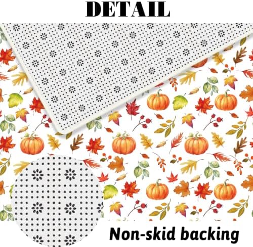 MEHOFOND Fall Shower Curtain Set 4-Piece Thanksgiving Decor Bathroom Set