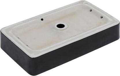 Sarlai Black Vessel Sink Rectangular - 24"x14" Modern Bathroom Vessel Sink Rectangle Above Counter Black Ceramic Porcelain Lavatory Vanity Sink Art Basin