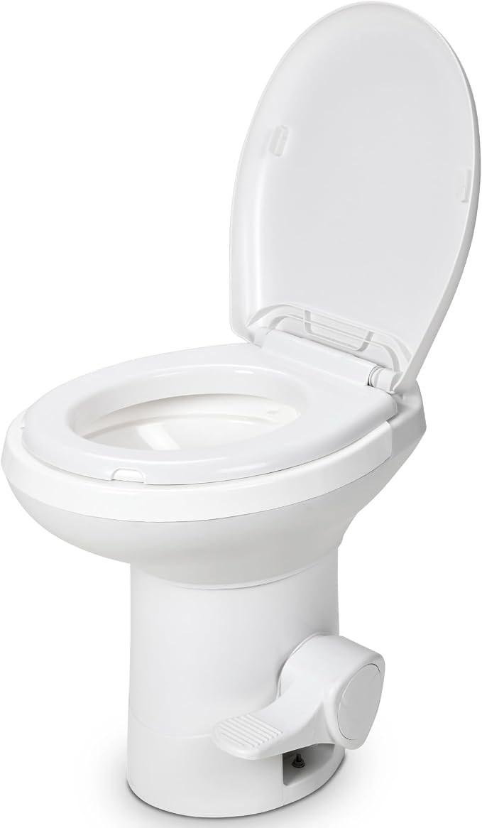 YITAMOTOR RV Toilet, Gravity Flush Toilet with Foot Pedal Flush, High Low Profile Gravity Camper Toilet for or RV, Trailer, Car, Motorhome, Caravan Trip | Gravity Flush Toilet with Foot Pedal Flush, High Low Profile Gravity Camper Toilet for or RV, Tra...