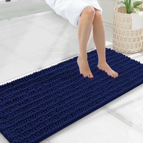 Smiry Bathroom Rugs 47X20, Extra Soft Rubber Backing Chenille Bath Mats