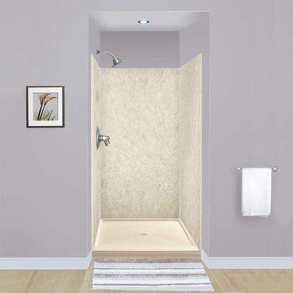 Transolid EWK363672-44 Expressions 3-Panel Shower Wall Kit, 36-in L x 36-in W x 72-in H, Sea Fog