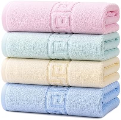 100% Cotton Bath Towels,4 Pack,30" x 60" Inches, Light Weight, Soft, Super Absorbent and Fast Drying, No Fading Multipurpose Use for Sports, Swimming, Travel, Fitness, Yoga, Multicolor.
