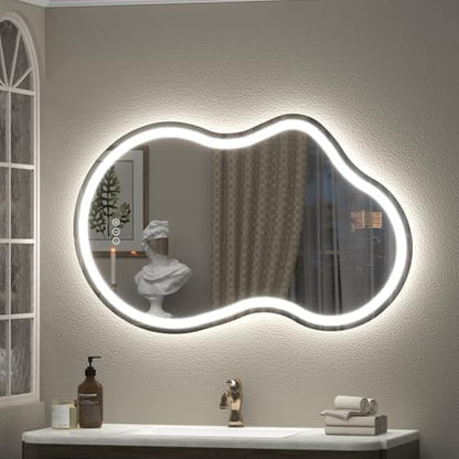 24x36 Inch Irregular Cloud LED Lighted Vanity Mirror