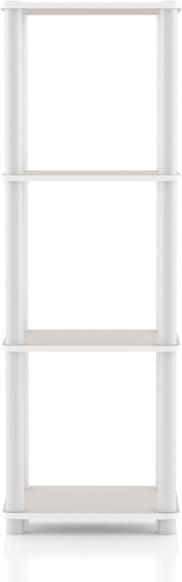 Homes: Inside + Out Apexa Modern 4-Tier Narrow Shelving Units, Collectibles Display Shelves, Easy Assembly Standing Shelf, Home Storage Organizer for Living Room, Bedroom, Office, Taupe Grey