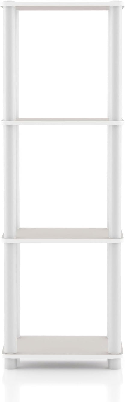 Homes: Inside + Out Apexa Modern 4-Tier Narrow Shelving Units, Collectibles Display Shelves, Easy Assembly Standing Shelf, Home Storage Organizer for Living Room, Bedroom, Office, Taupe Grey