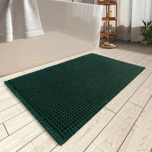 Upgraded Waffle Bath Mat Ultra Absorbent Non Slip Bathroom Mat, 18" x 30"