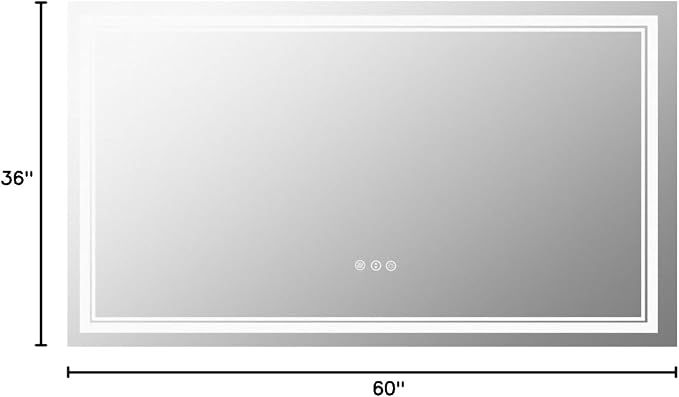 60x36 Inch LED Bathroom Mirror with Lights | Front and Backlit, 3 Colors, Dimmable, Memory, Anti Fog, Shatterproof, Horizontal/Vertical, Lighted Mirrors for Bathroom Wall