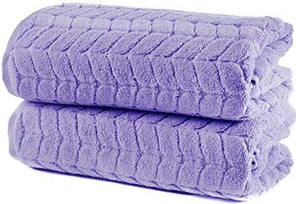 BAGNO MILANO Turkish Cotton Bath Towels, Hand Towels - Soft Plush Jacquard Collection Luxury Towels Set (Lilac, Bath Towel Set of 2)
