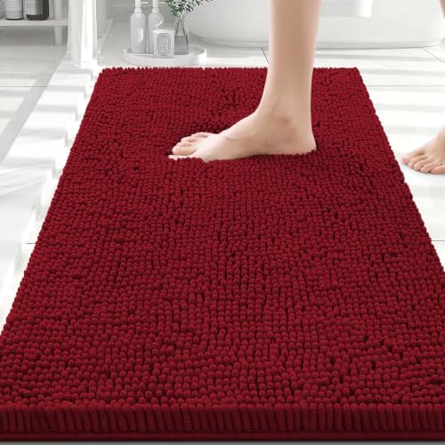 Smiry Bathroom Rugs 30X20, Luxury Chenille Extra Soft Absorbent Bath Mat