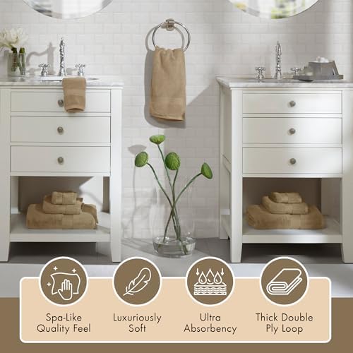 Madison Park 800GSM 100% Cotton Bathroom Bath Towel Set of 8, Taupe