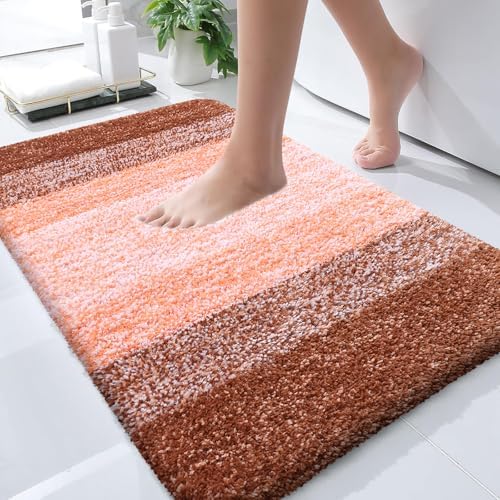 OLANLY Small Bathroom Rugs 28x18, Extra Soft Absorbent Microfiber Bath Rugs