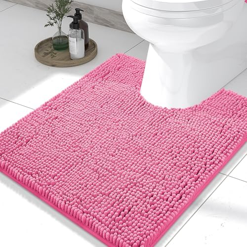 Smiry Toilet Rugs U-Shaped 24x20, Extra Soft Absorbent Contoured Bath Mat