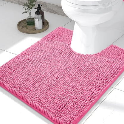 Smiry Toilet Rugs U-Shaped 24x20, Extra Soft Absorbent Contoured Bath Mat