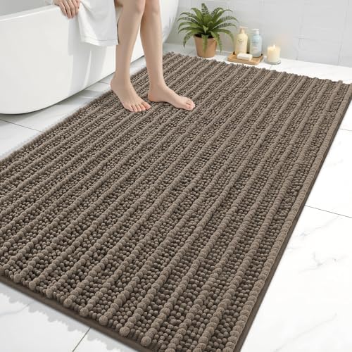 Arotive Bathroom Rugs Mat 59x35, Soft Absorbent Chenille Shaggy Bath Mat