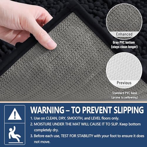 Arotive Bathroom Rugs Mat 47x17, Soft Absorbent Chenille Shaggy Bath Mat
