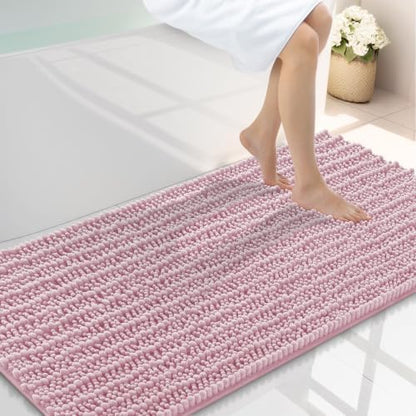 Smiry Bathroom Rugs 44X24, Extra Soft Rubber Backing Chenille Bath Mats