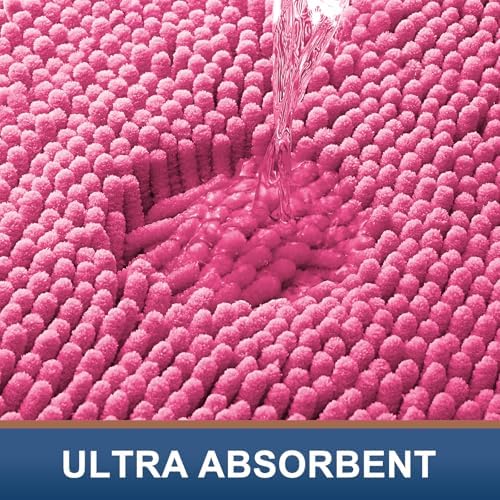 Smiry Bathroom Rugs 24X16, Luxury Chenille Extra Soft Absorbent Bath Mat