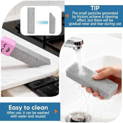 18 Pack Cleaning Pumice Stone Toilet Bowl Stick Cleaner with Handle Hard Water Ring Calcium Buildup Stains Remover Powerfully for Cleaning Toilet Bathtubs Kitchen Sink Grill Pools