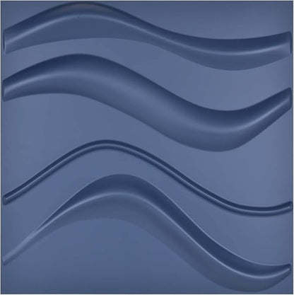 Art3d Navy Blue 3D Wall Panel PVC Slim Wave Covers 32 Sqft, for Interior Wall Decor in Living Room,Bedroom,Lobby,Office,Shopping Mall