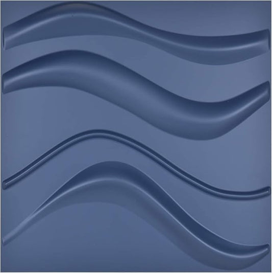 Art3d Navy Blue 3D Wall Panel PVC Slim Wave Covers 32 Sqft, for Interior Wall Decor in Living Room,Bedroom,Lobby,Office,Shopping Mall