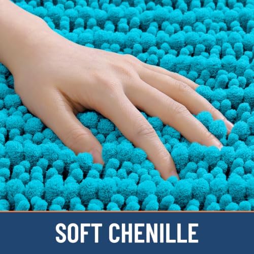 Smiry Bathroom Rugs 30X20, Extra Soft Rubber Backing Chenille Bath Mats