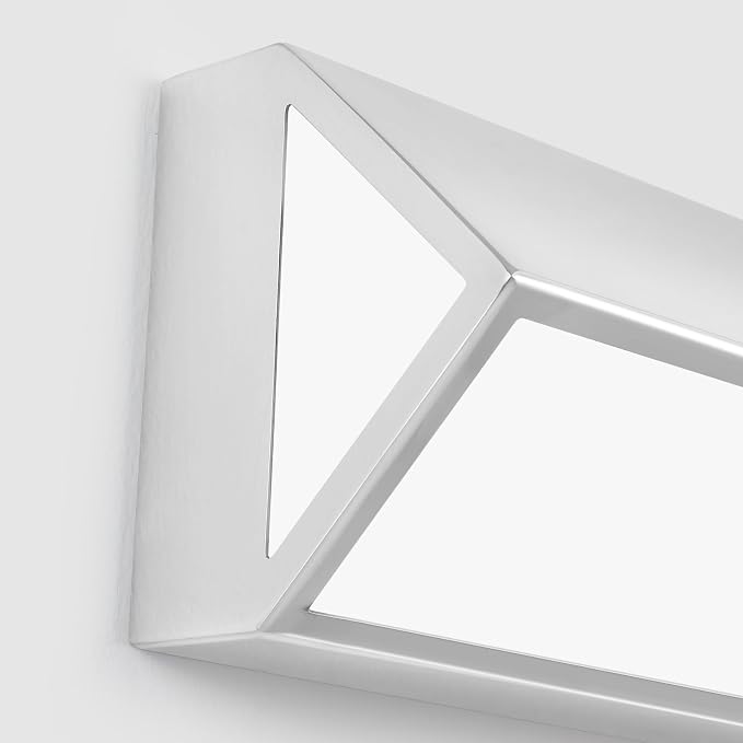 16-Inch LED Modern Bathroom Vanity Light Fixtures, Chrome Modern Acrylic Bathroom Wall Lighting Fixtures Over Mirror (Cool White 6000K)