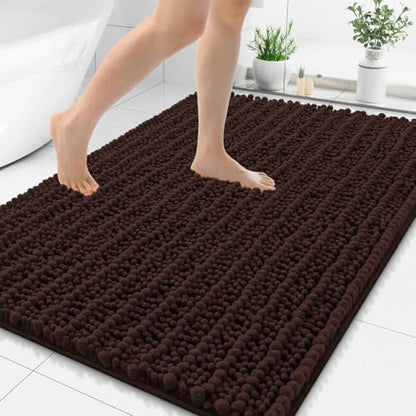 Smiry Bathroom Rugs 48X32, Extra Soft Rubber Backing Chenille Bath Mats