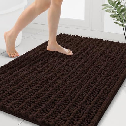 Smiry Bathroom Rugs 40X32, Extra Soft Rubber Backing Chenille Bath Mats