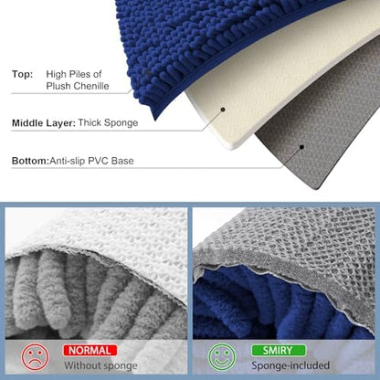 Smiry Bathroom Rugs 36X24, Luxury Chenille Extra Soft Absorbent Bath Mat